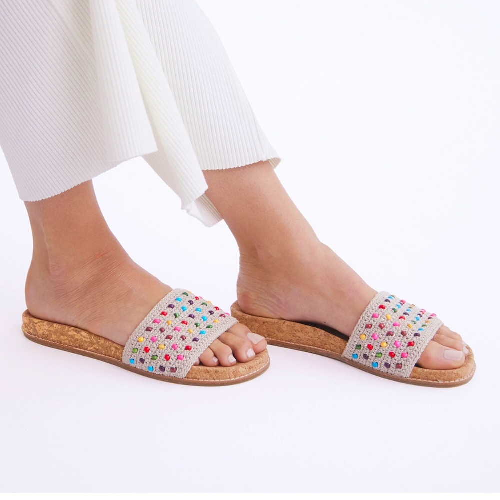 The Sak Mendocino Slide Sandal crocheted